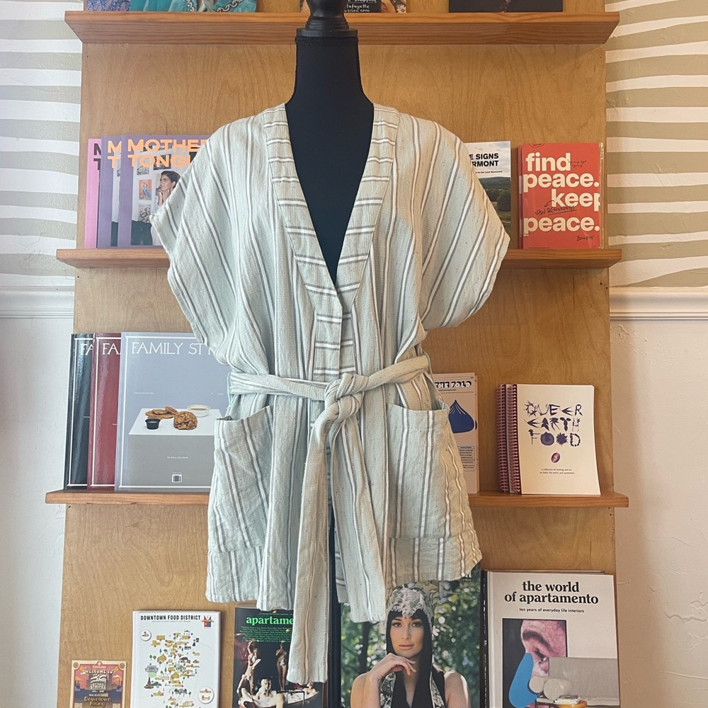 Ace & Jig Striped Kimono Cardigan with Belt size L